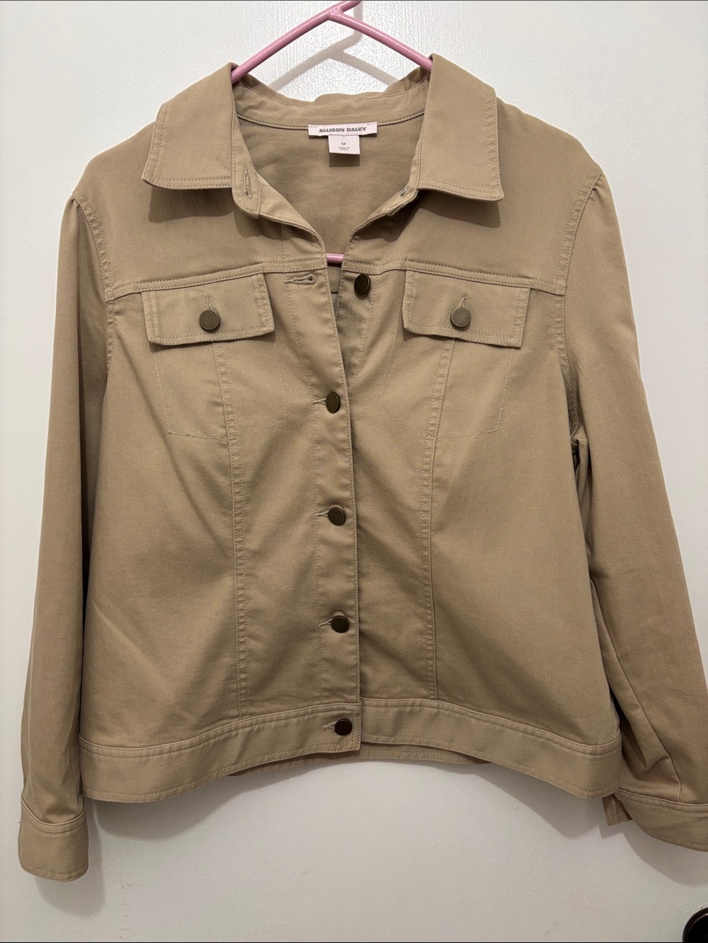 Allison Daley Sz M Tan Utility Jean Jacket